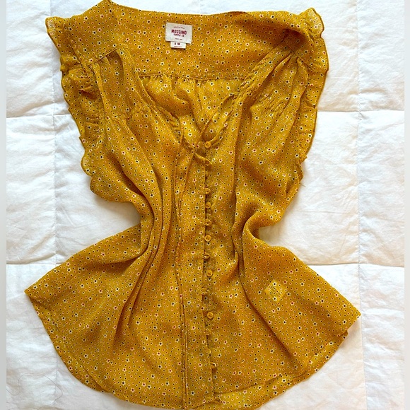 Yellow Flowwy Summer Sleeveless Blouse - Picture 1 of 2